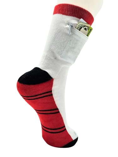 Zipper Sock Wallet - Striped Red Black