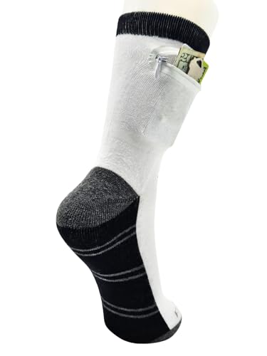 Zipper Sock Wallet (3 Pack) - Striped Black Gray Sock