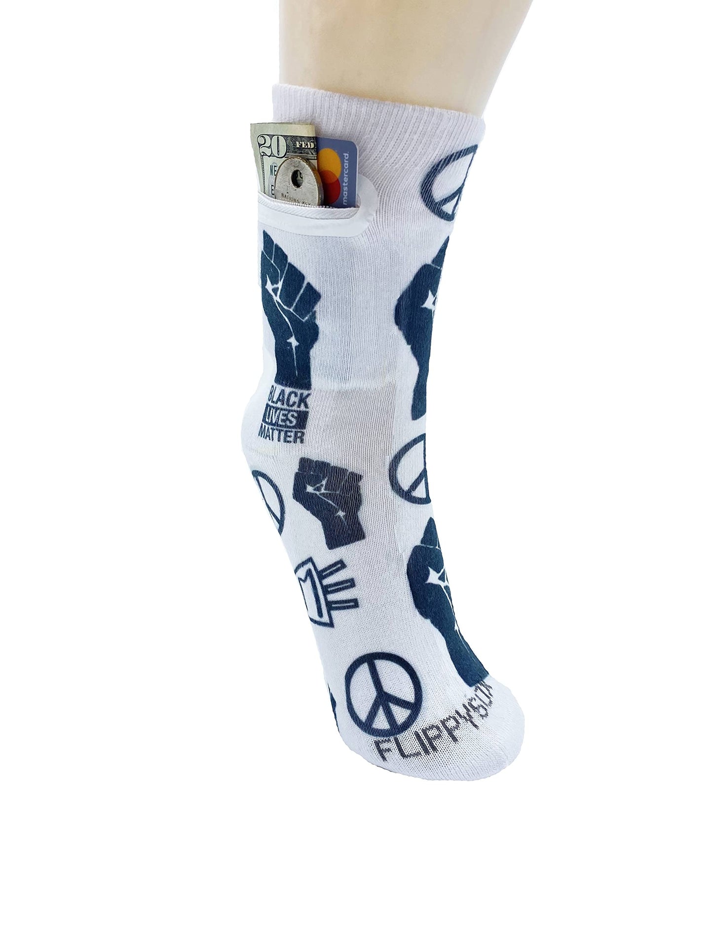 Zipper Sock Wallet - BLM Sock