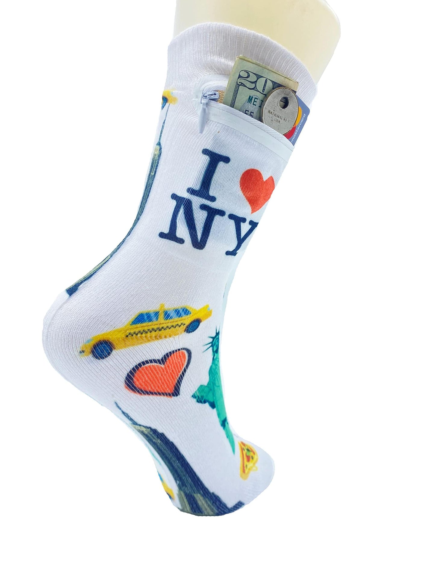 Zipper Sock Wallet - New York Sock