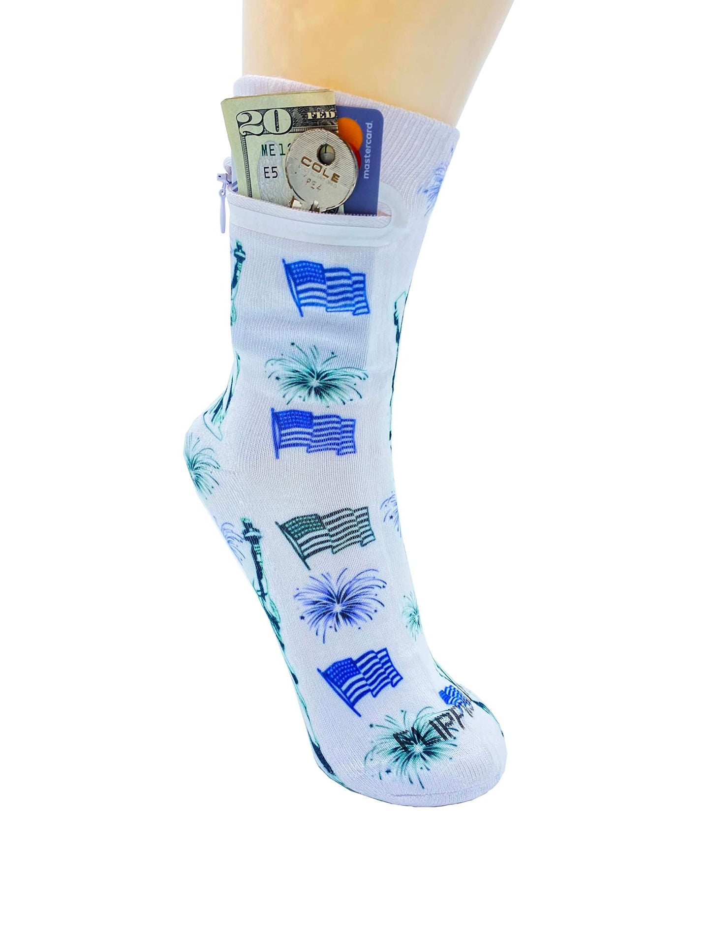 Zipper Sock Wallet - America Sock
