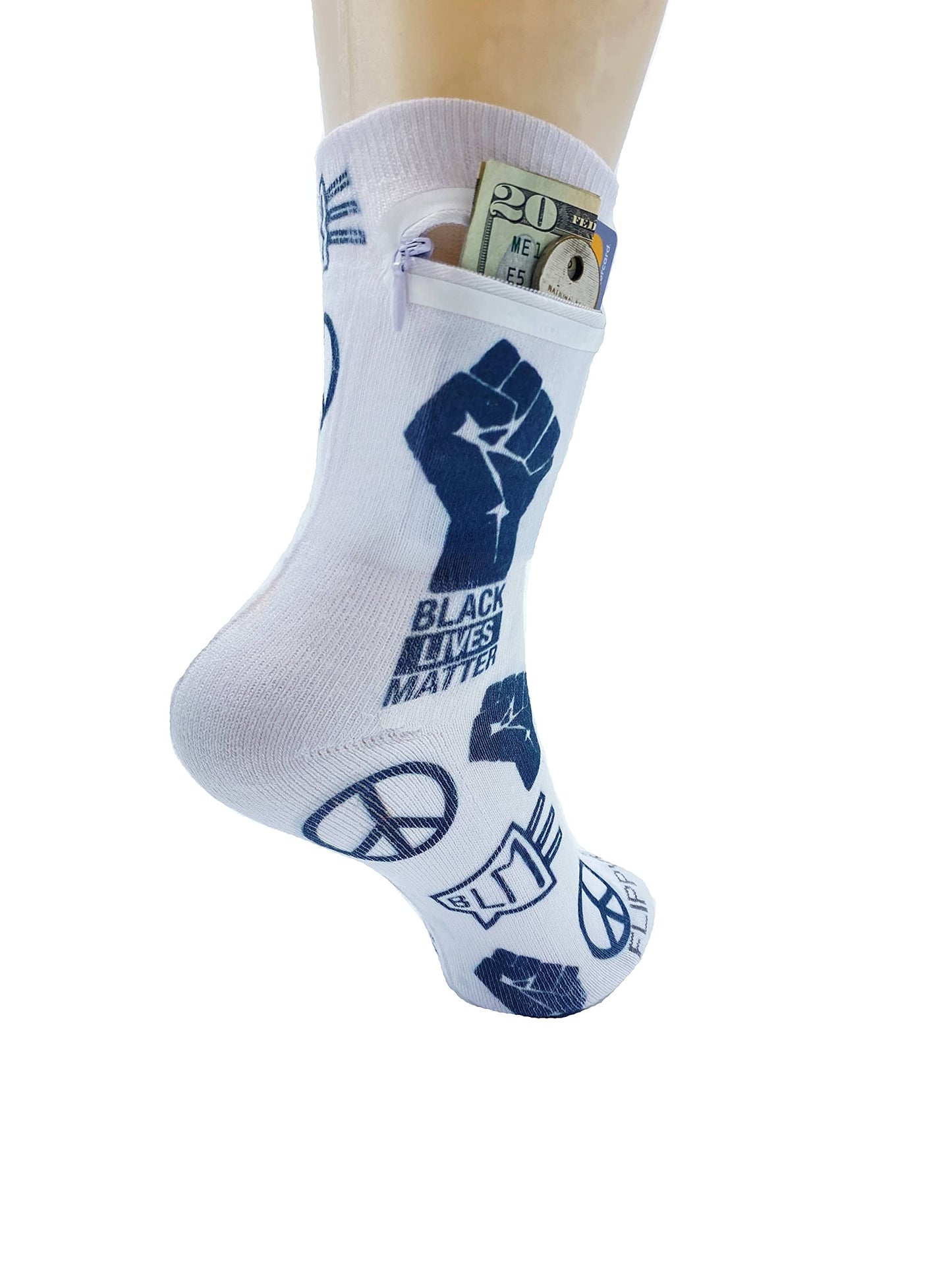 Zipper Sock Wallet - BLM Sock