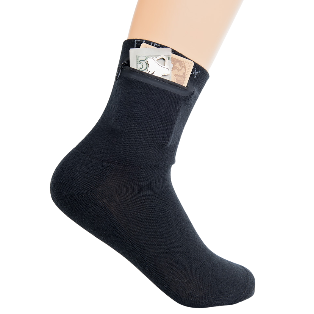 Zipper Sock Wallet - Black