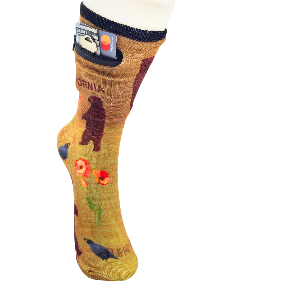 Zipper Sock Wallet - California Sock