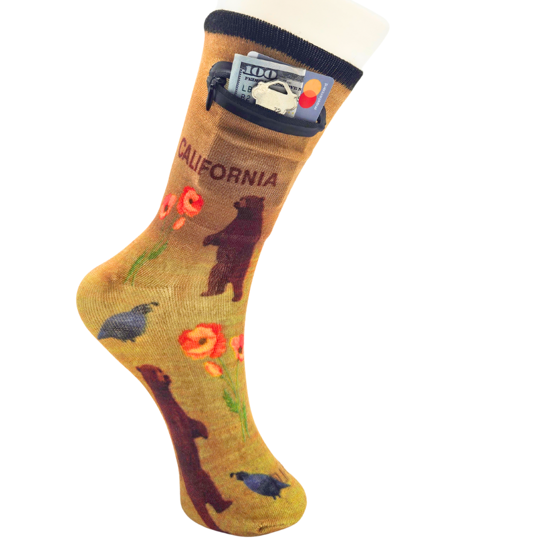 Zipper Sock Wallet - California Sock