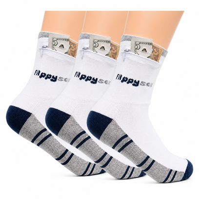 Zipper Sock Wallet (3 Pack) - Blue Gray Sock