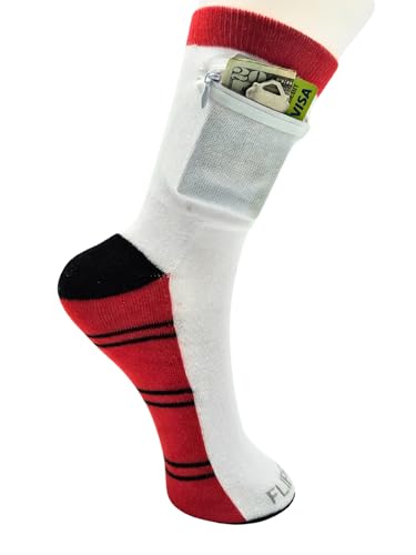 Zipper Sock Wallet - Striped Red Black