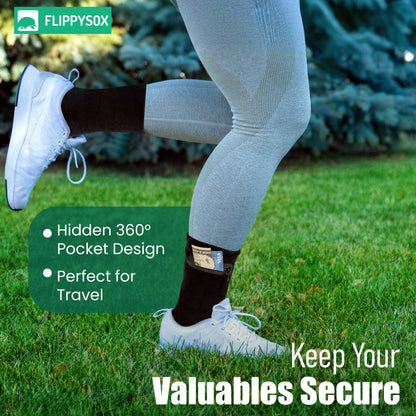 Zipper Sock Wallet - Running Black
