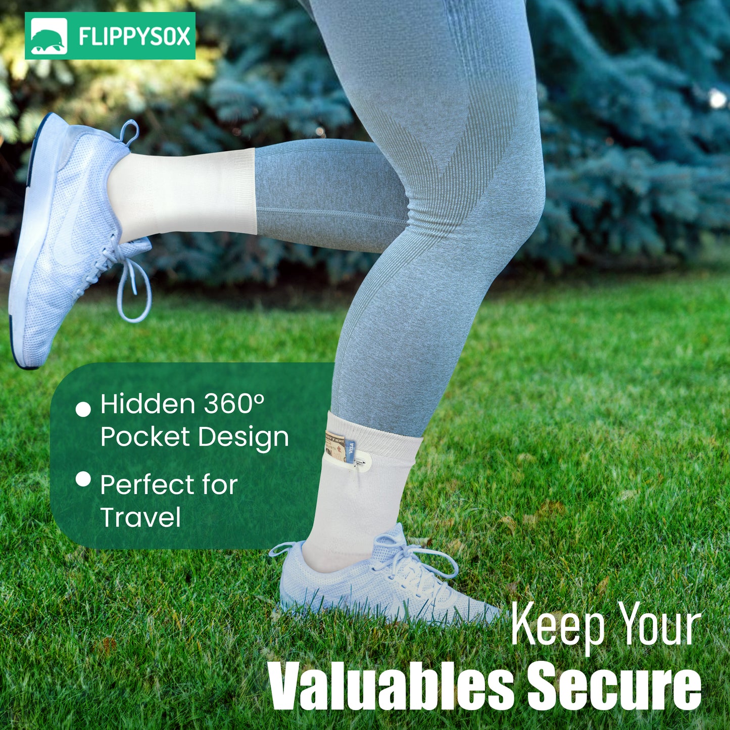 Zipper Sock Wallet - Cannabis Sock