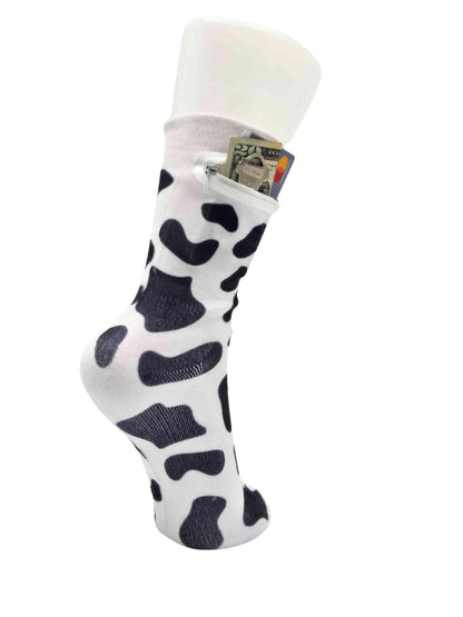 Zipper Sock Wallet - Cows Sock