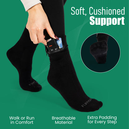 Zipper Sock Wallet - Running Black