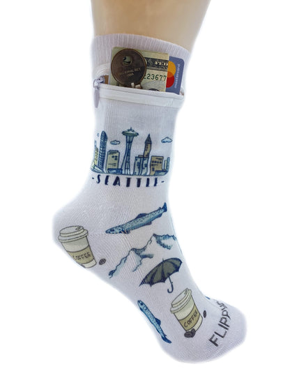 Zipper Sock Wallet - Seattle Sock