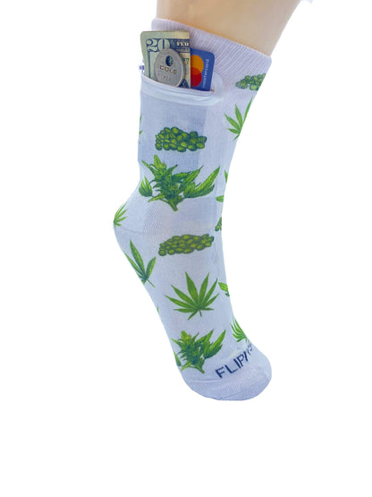 Zipper Sock Wallet - Cannabis Sock