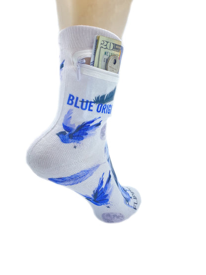 Zipper Sock Wallet - Blue Origin Sock