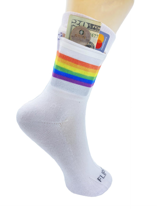 Zipper Wallet Sock - Rainbow