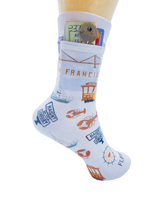 Zipper Sock Wallet - San Francisco Sock