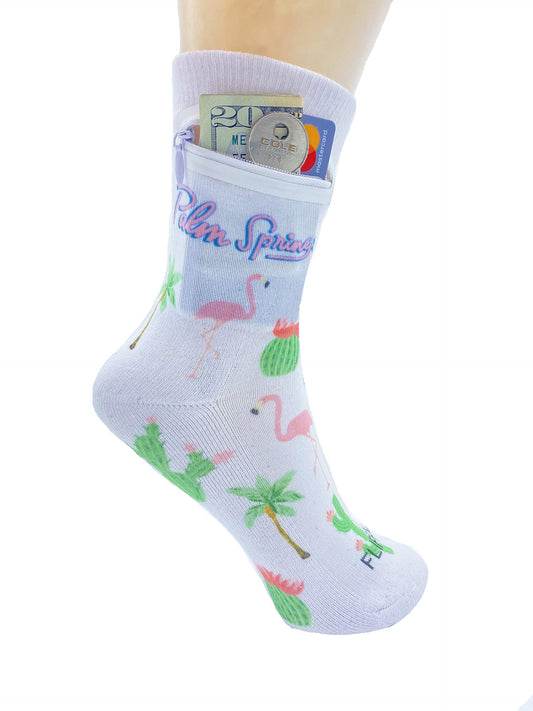 Zipper Sock Wallet - Palm Springs Sock