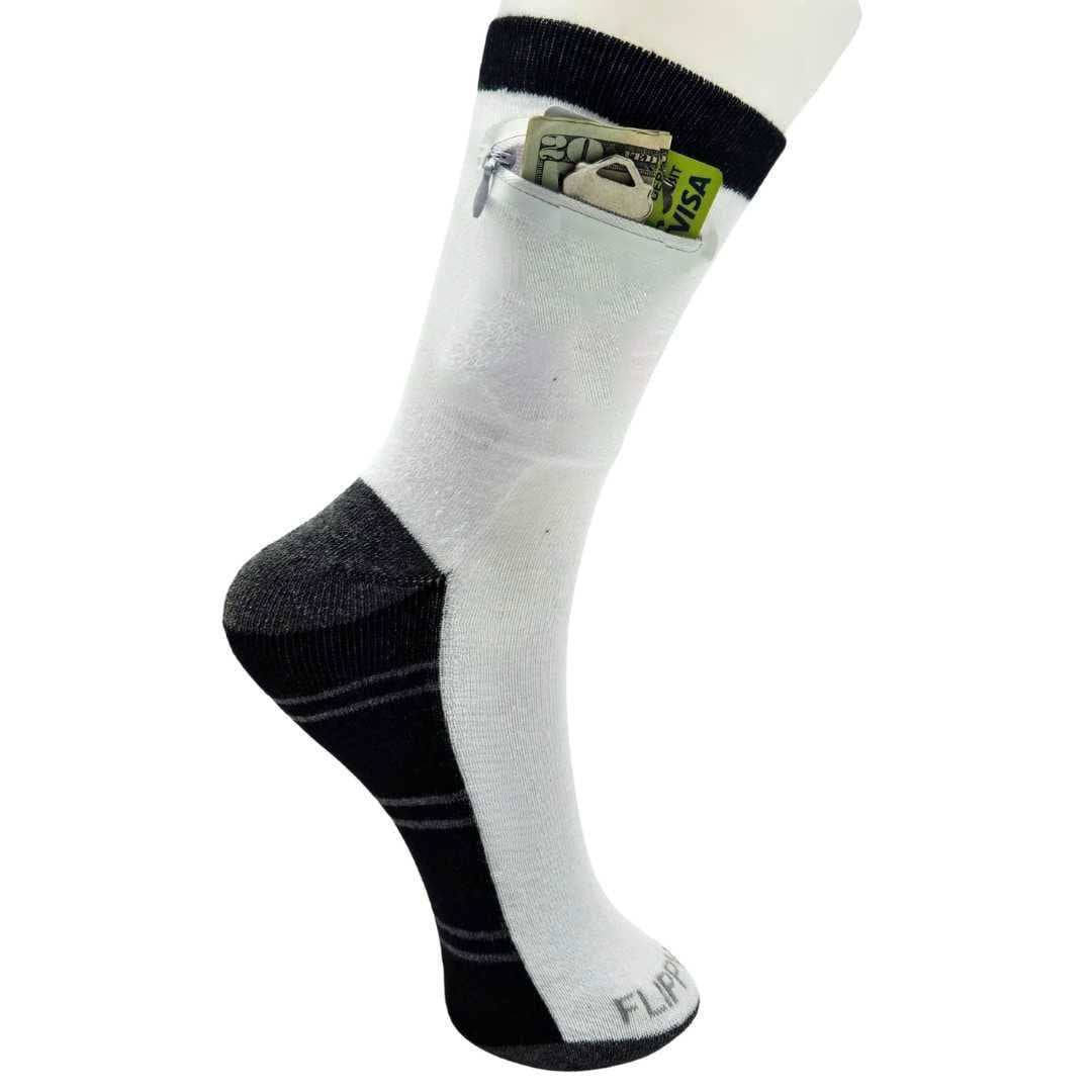 Zipper Sock Wallet (3 Pack) - Striped Black Gray Sock