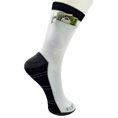 Zipper Sock Wallet (3 Pack) - Striped Black Gray Sock