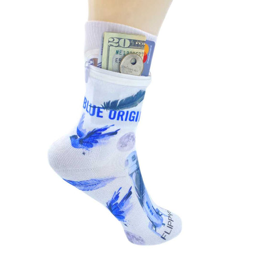 Zipper Sock Wallet - Blue Origin Sock