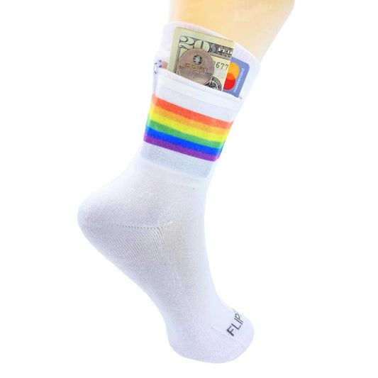 Zipper Sock Wallet - Rainbow Sock