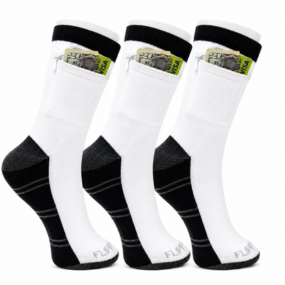 Zipper Sock Wallet (3 Pack) - Striped Black Gray Sock