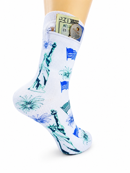 Zipper Sock Wallet - America Sock