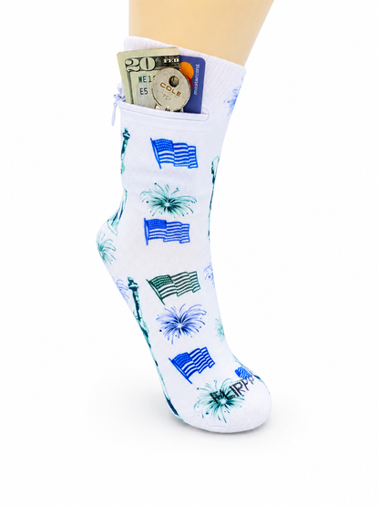 Zipper Sock Wallet - America Sock