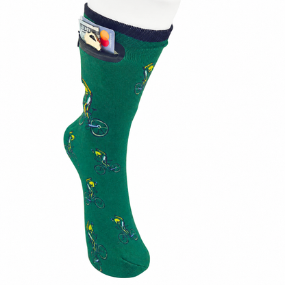 Zipper Sock Wallet - Mountain Bike Sock