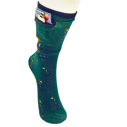 Zipper Sock Wallet - Mountain Bike Sock