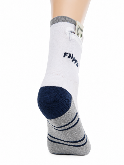 Zipper Sock Wallet - Blue Gray Sock