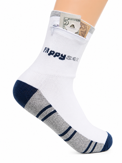 Zipper Sock Wallet (3 Pack) - Blue Gray Sock