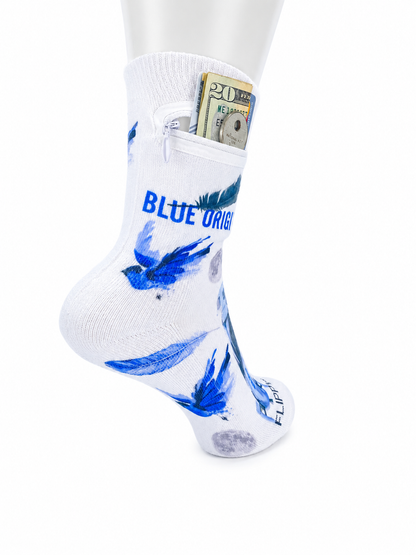 Zipper Sock Wallet - Blue Origin Sock