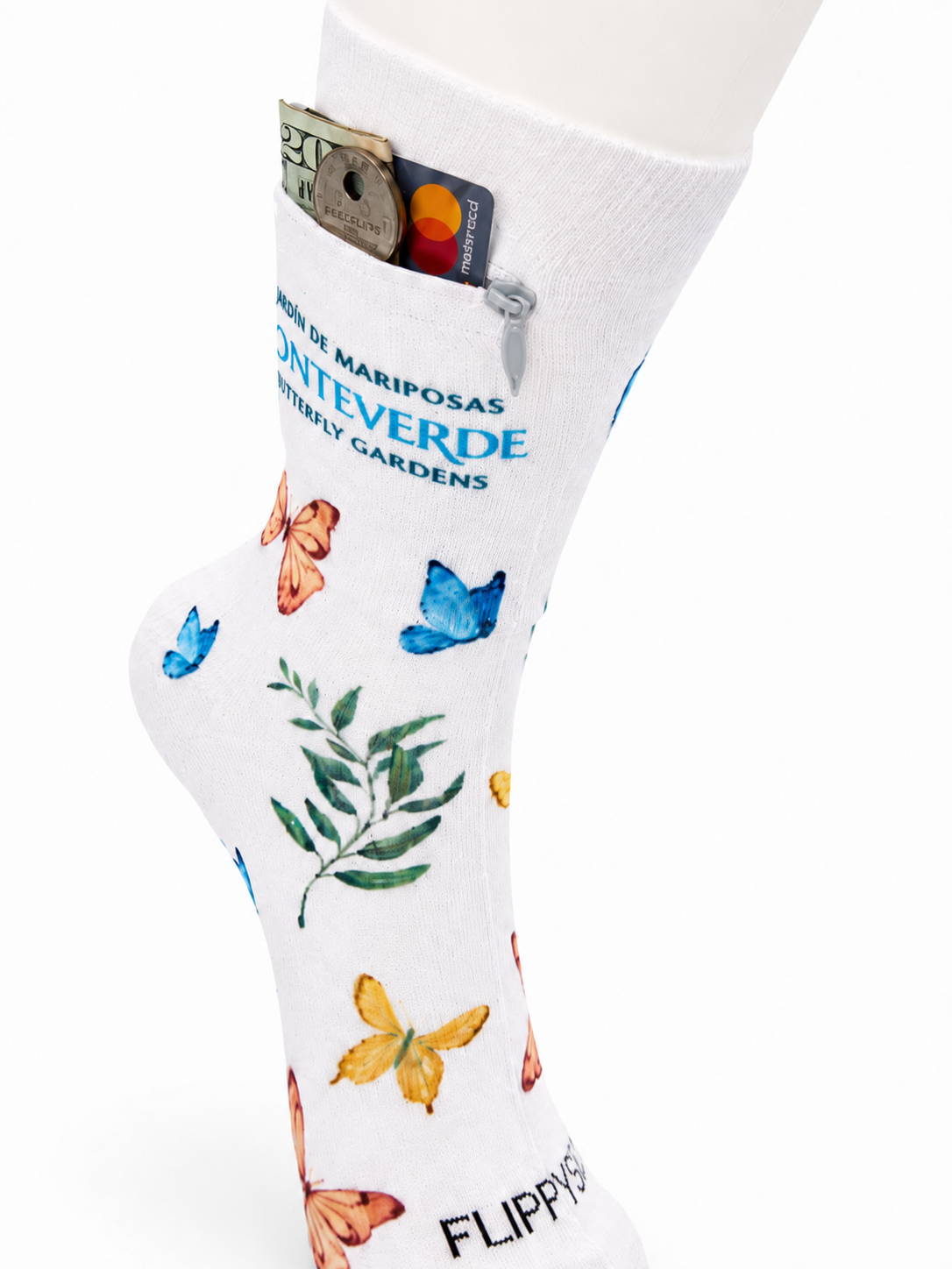 Zipper mPathy Sock Wallet - Monteverde Butterfly Garden