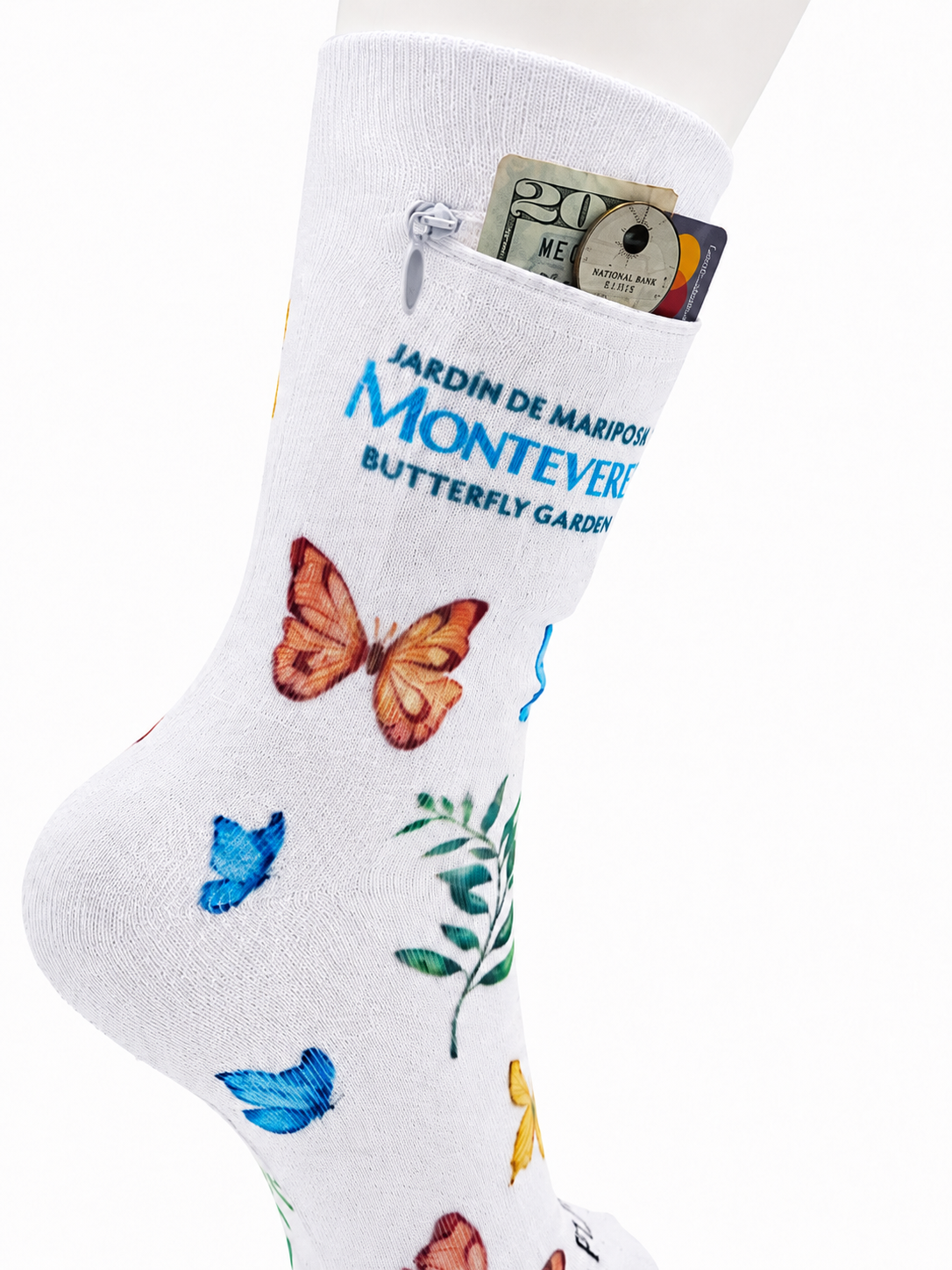 Zipper mPathy Sock Wallet - Monteverde Butterfly Garden