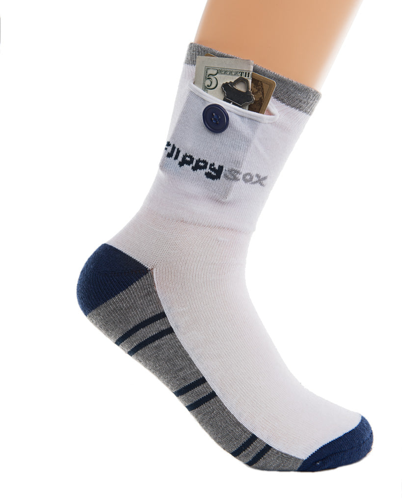 Button Sock Wallet - Blue/Gray