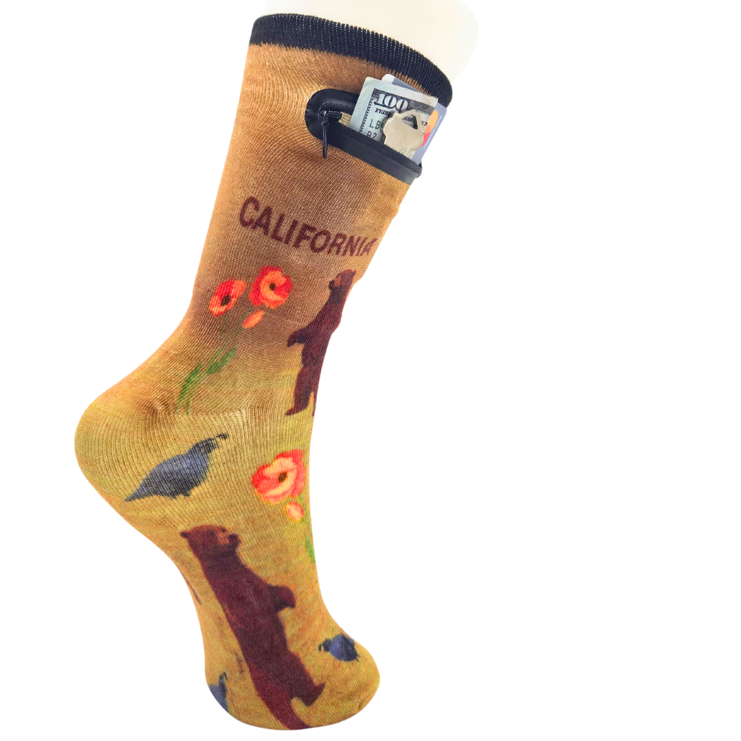 Zipper Sock Wallet - California Sock