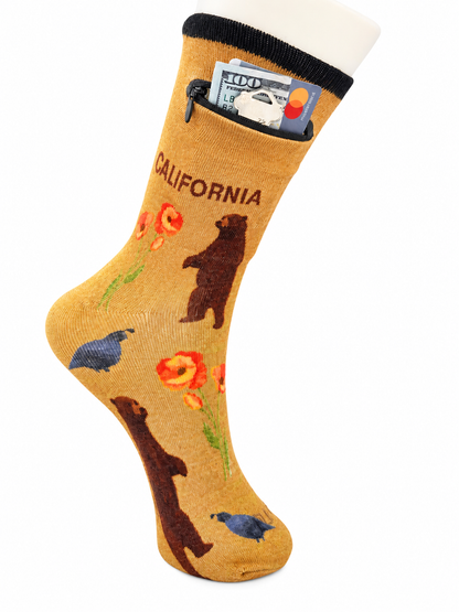 Zipper Sock Wallet - California Sock