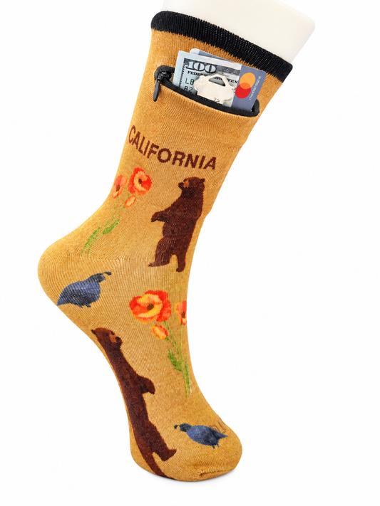 Zipper Sock Wallet - California Sock