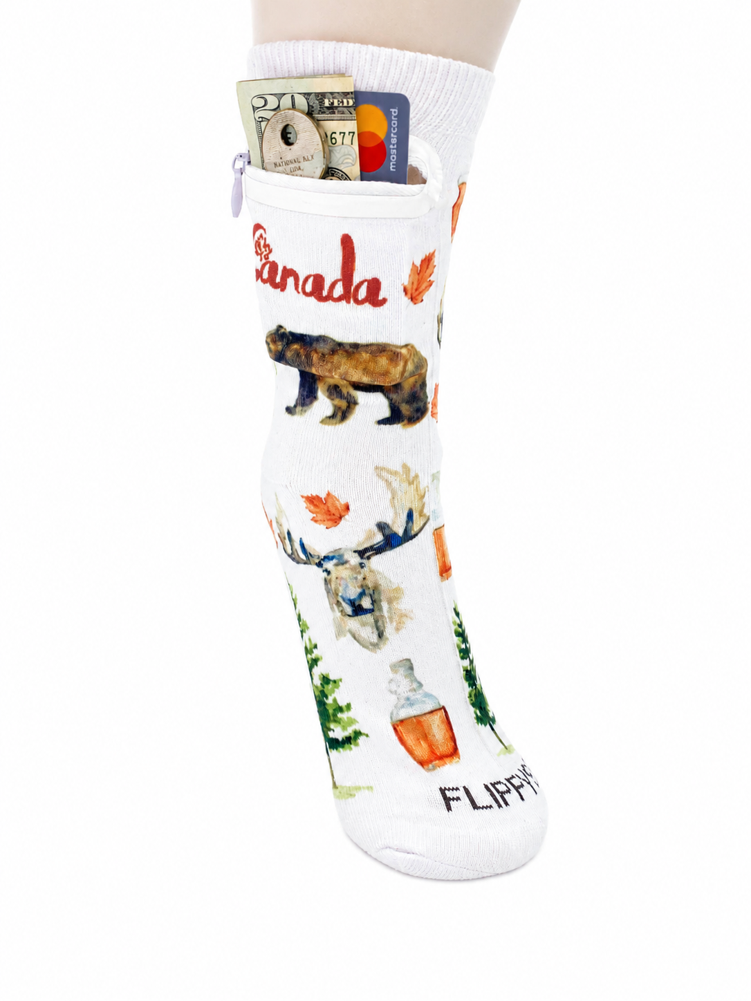 Zipper Sock Wallet - Canada Sock