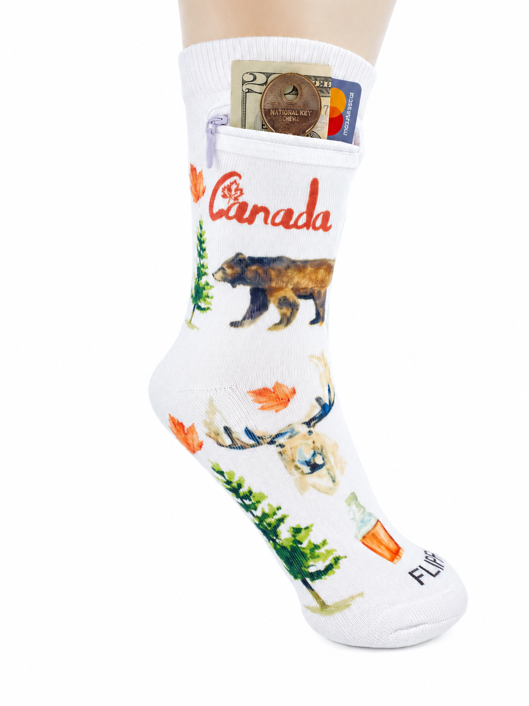 Zipper Sock Wallet - Canada Sock