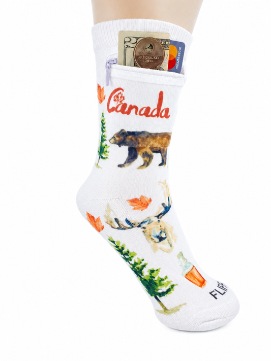 Zipper Sock Wallet - Canada Sock