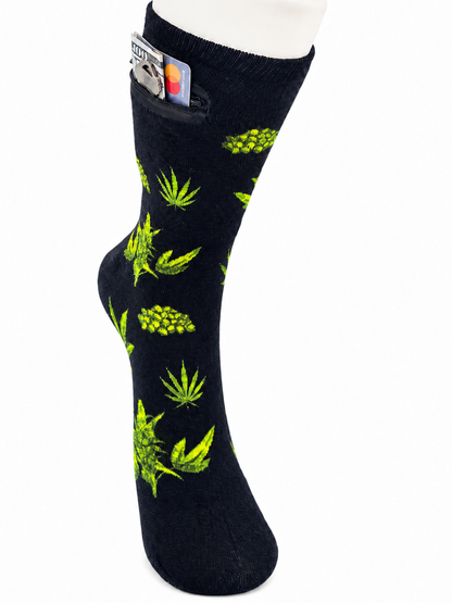 Zipper Sock Wallet - Cannabis Sock