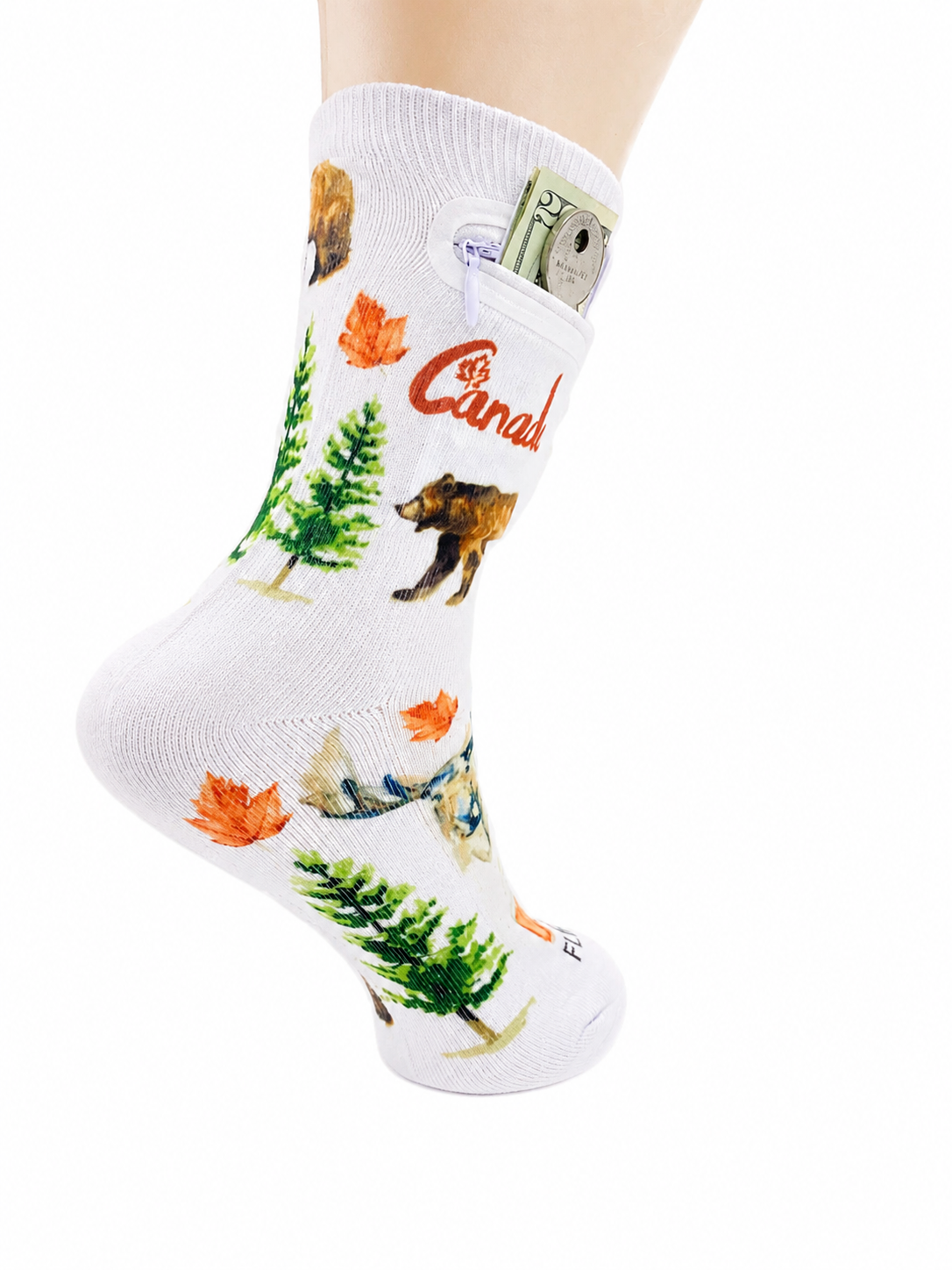 Zipper Sock Wallet - Canada Sock