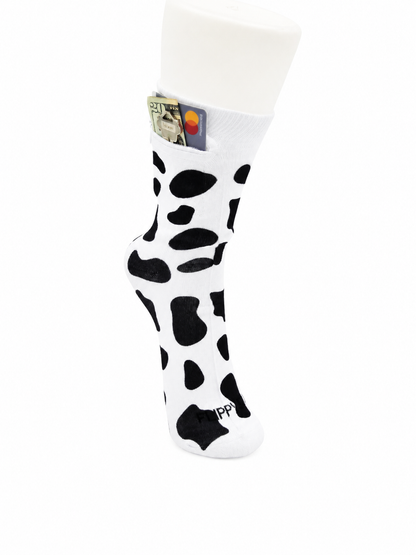 Zipper Sock Wallet - Cows Sock