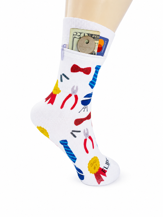 Zipper Sock Wallet - Fathers Day Sock