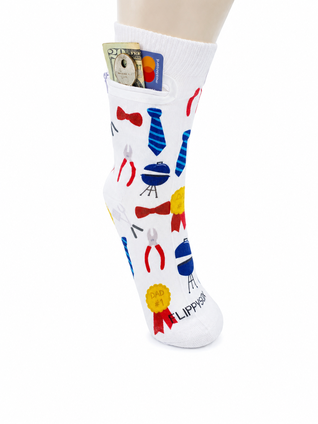 Zipper Sock Wallet - Fathers Day Sock