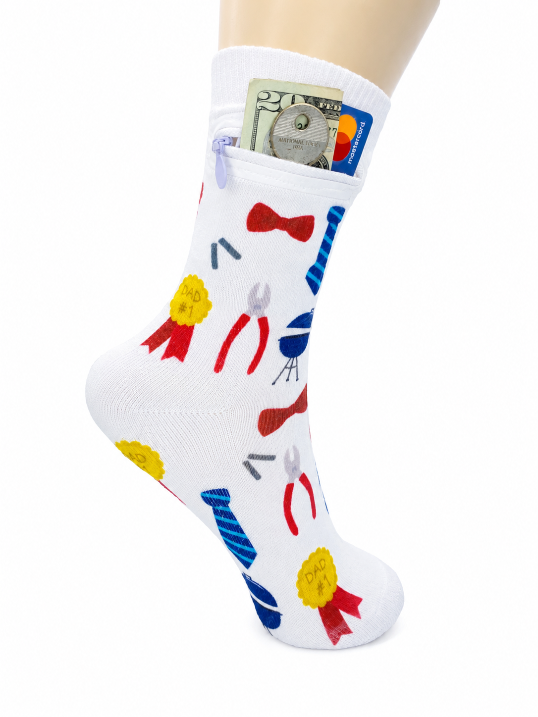 Zipper Sock Wallet - Fathers Day Sock