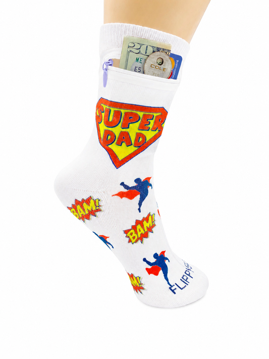 Zipper Sock Wallet - Super Dad Sock