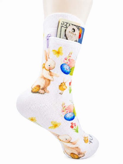 Zipper Sock Wallet - Easter Sock